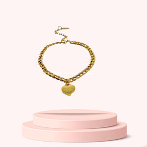 Repurposed Authentic Prada Mini Heart - Bracelet