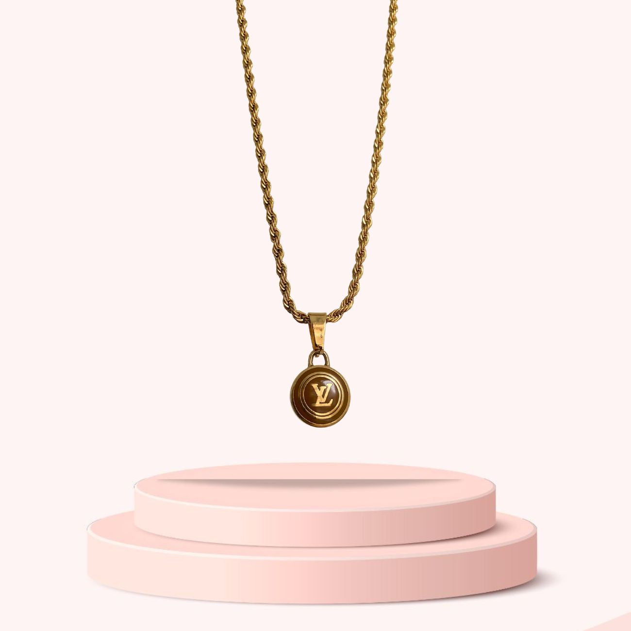 Authentic Louis Vuitton Logo Pastilles Pendant Necklace – Boutique