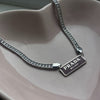 Authentic Prada Square plaque tag - Repurposed Rhinestone Necklace