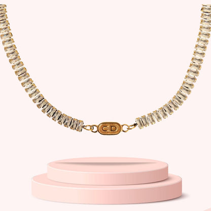 Authentic Dior CD Oval Pendant- Reworked Diamante Choker