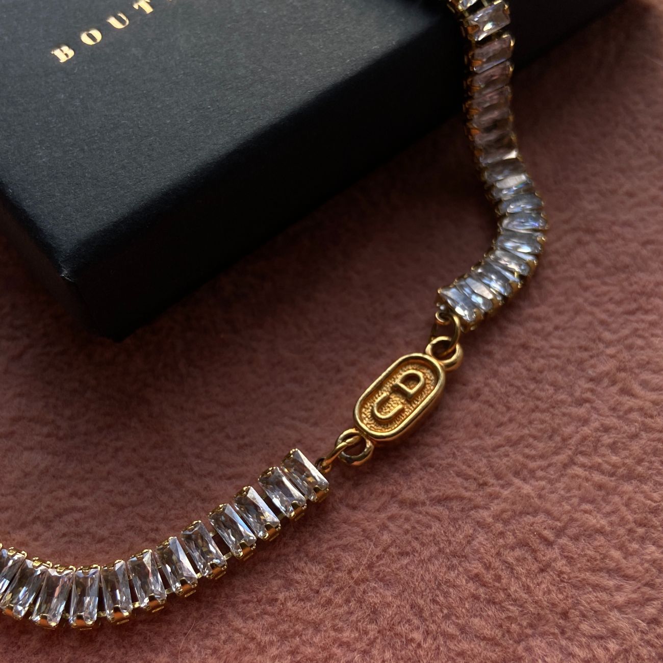 Authentic Dior CD Oval Pendant- Reworked Diamante Choker