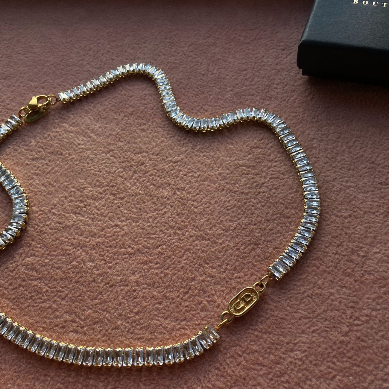 Authentic Dior CD Oval Pendant- Reworked Diamante Choker