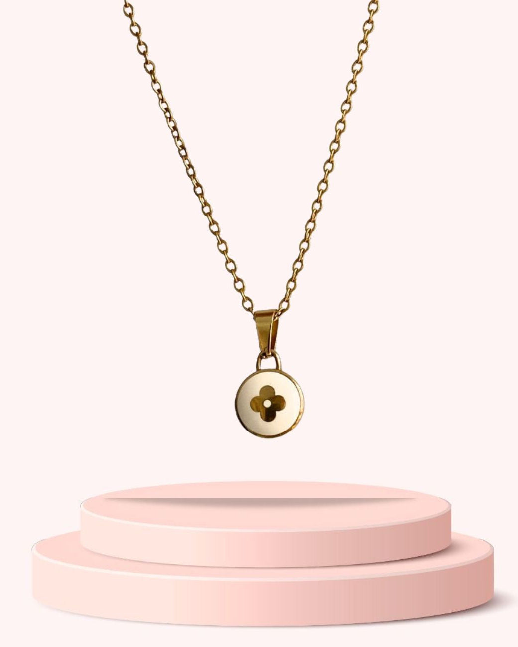 Authentic Louis Vuitton White Pendant- Upcycled Necklace