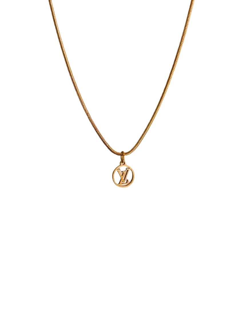 Authentic Louis Vuitton Logo Blooming Pendant- Reworked Necklace