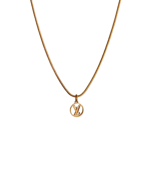 Authentic Louis Vuitton Logo Blooming Pendant- Reworked Necklace