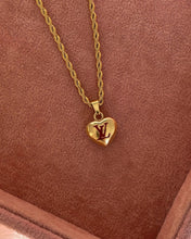 Load image into Gallery viewer, Authentic Louis Vuitton Logo Heart Charm- Reworked Necklace