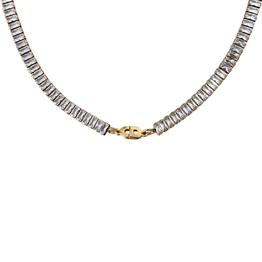 Authentic Dior CD Pendant- Reworked Diamante Choker