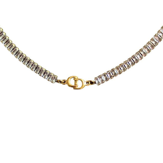 Authentic Dior CD initials Pendant- Reworked Diamante Choker