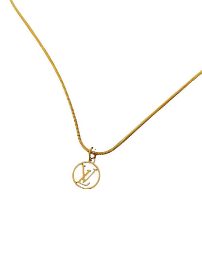 Authentic Louis Vuitton Logo Blooming Pendant- Reworked Necklace
