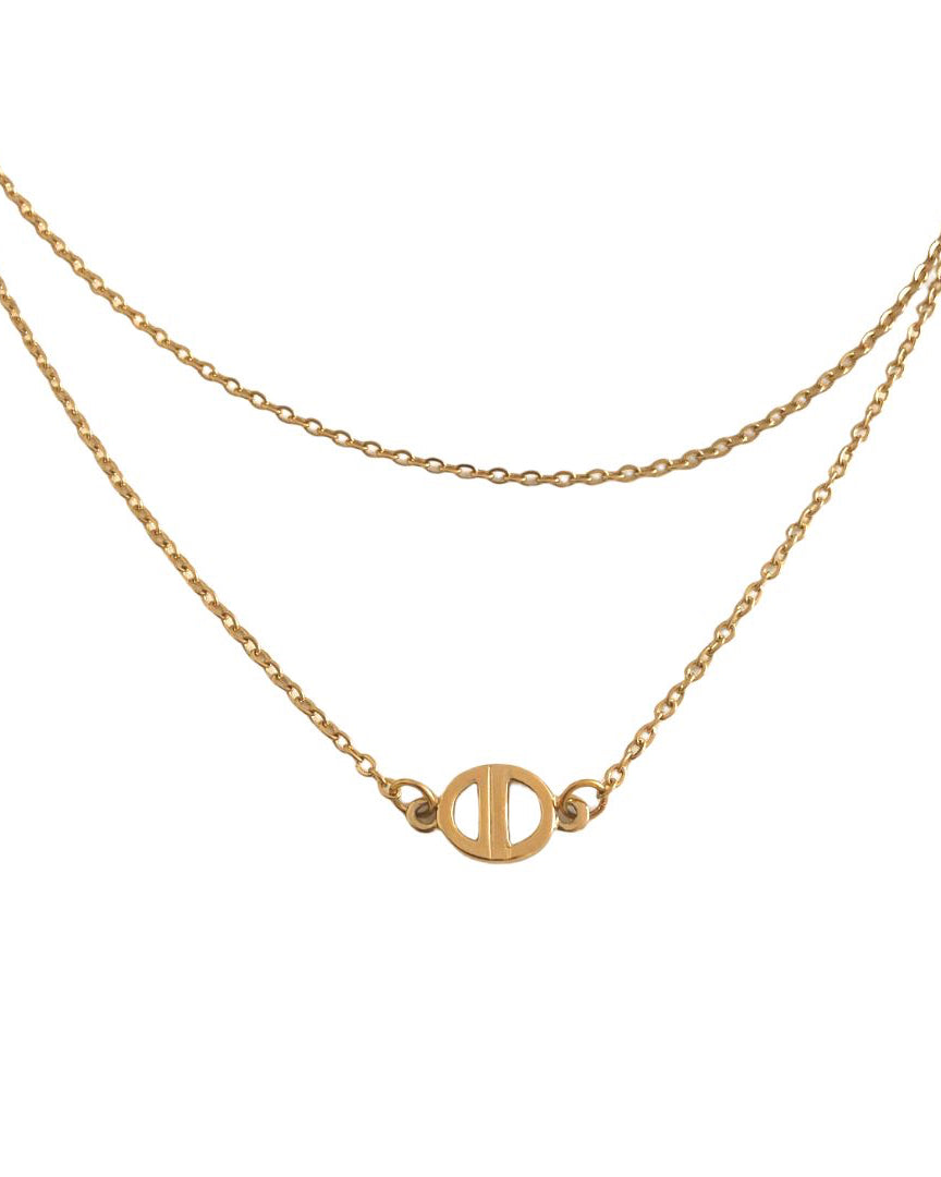 Authentic Dior CD Pendant- Double Chain Reworked Choker