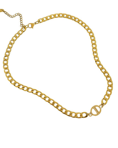 Authentic Dior CD Pendant- Cuban Chain Reworked Choker