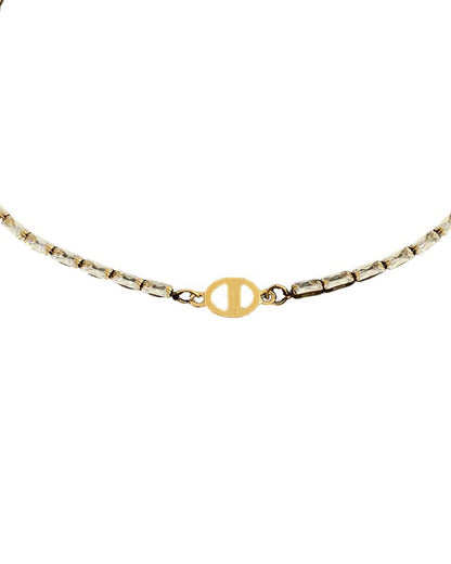Authentic Dior CD Pendant- Diamante Chain Reworked Choker