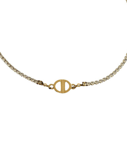 Authentic Dior CD Pendant- Small Diamante Chain Reworked Choker