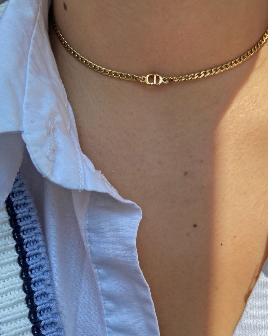 Mini CD Dior pendant- Reworked Choker
