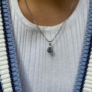 Authentic Louis Vuitton Blue Mini Pendant - Reworked Necklace