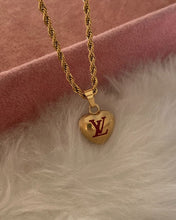 Load image into Gallery viewer, Authentic Louis Vuitton Logo Heart Charm- Reworked Necklace