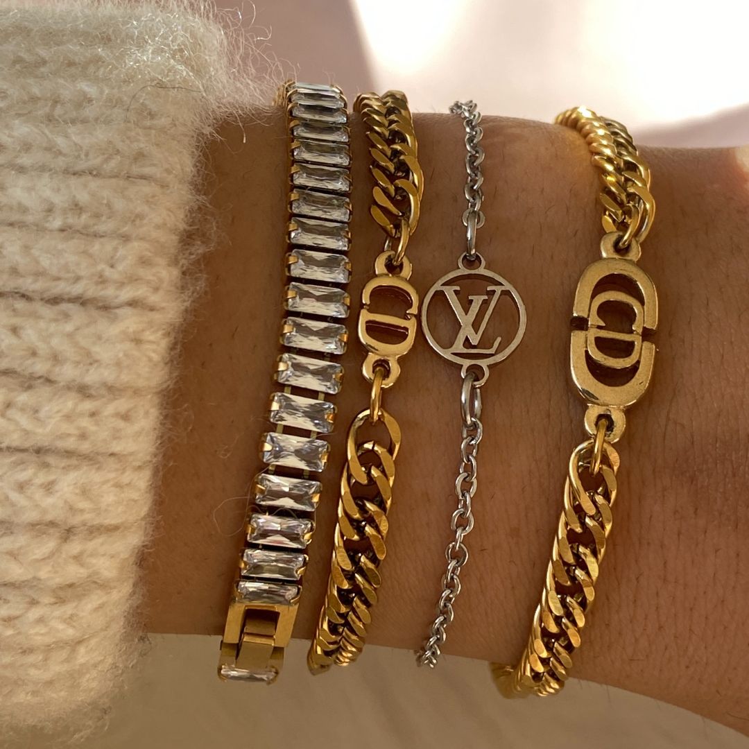 Authentic CD Dior pendant- Reworked Bracelet