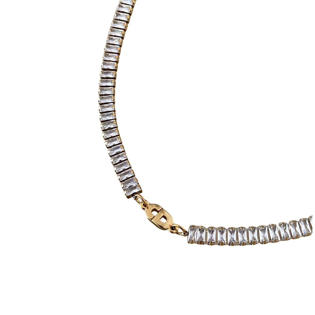 Authentic Dior CD Pendant- Reworked Diamante Choker