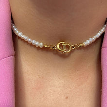 Load image into Gallery viewer, Authentic Dior CD Pendant- Reworked Mini Pearls Choker