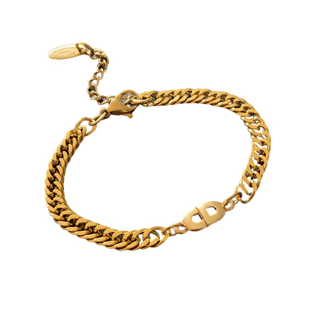 Authentic CD Dior pendant- Reworked Bracelet