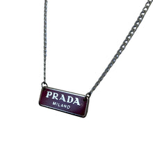 Load image into Gallery viewer, Authentic Silver Prada Square plaque tag - Repurposed Necklace