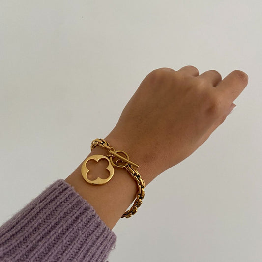 Authentic Louis Vuitton Fleur Charm- Reworked Bracelet