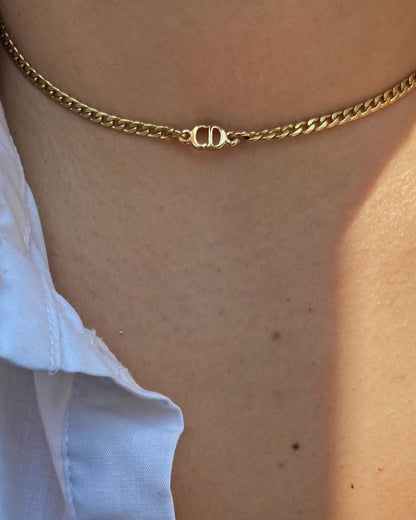 Mini CD Dior pendant- Reworked Choker