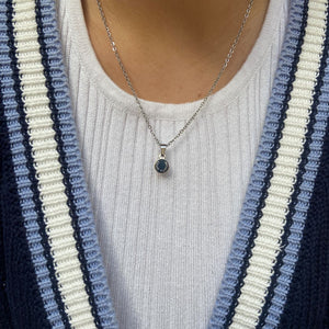 Authentic Louis Vuitton Blue Mini Pendant - Reworked Necklace