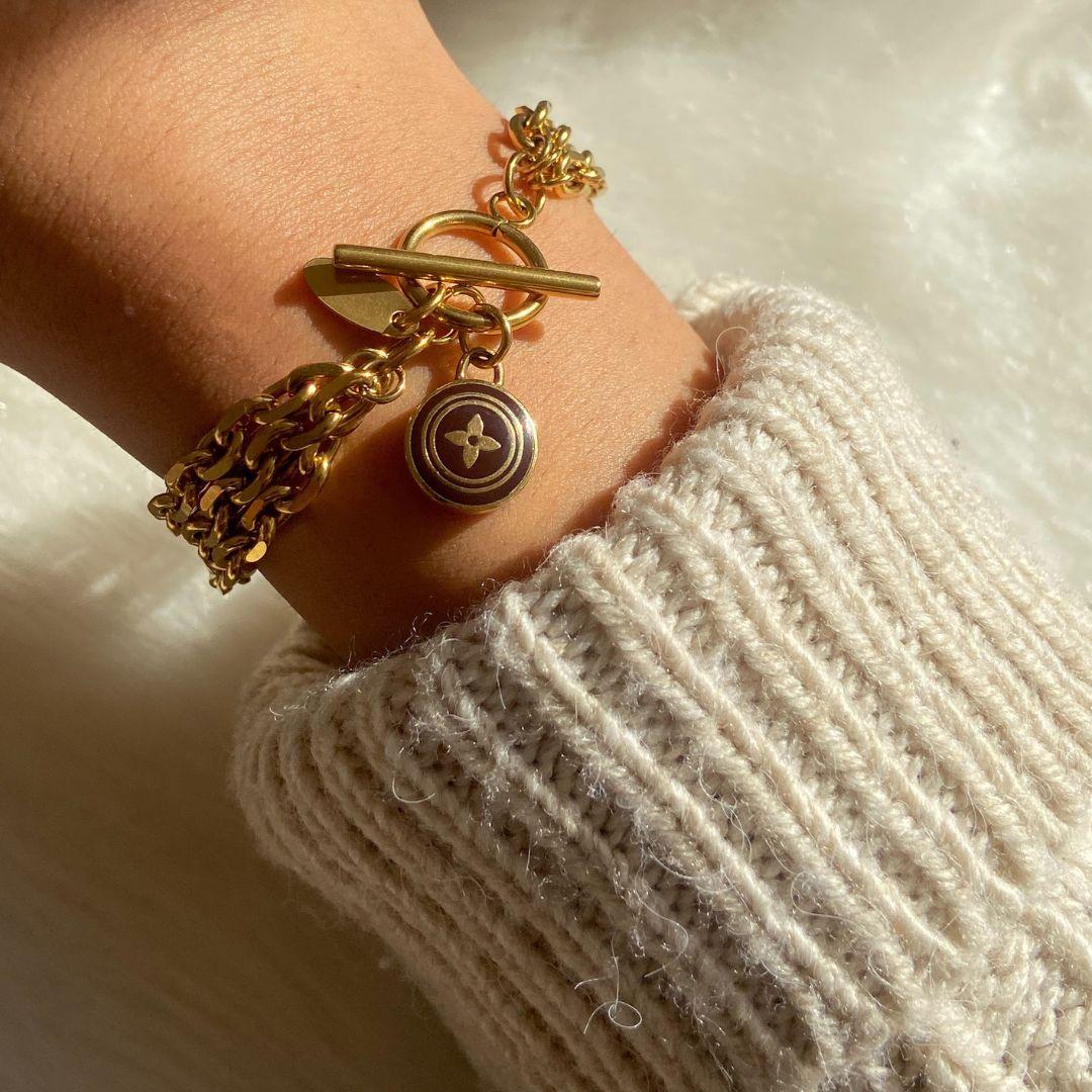 Authentic Louis Vuitton Pendant - Repurposed Bracelet - Boutique SecondLife