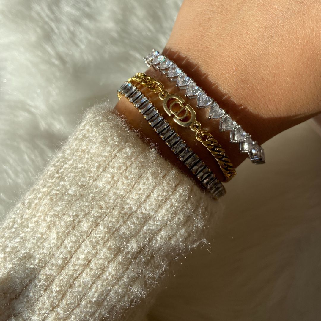 Authentic CD Dior pendant- Reworked Bracelet