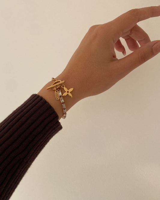 Authentic Louis Vuitton Pendant Reworked Diamante Bracelet