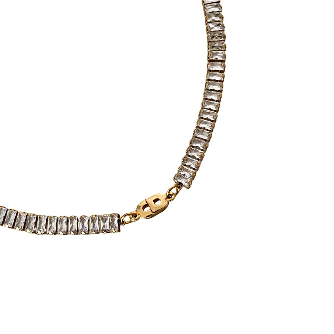 Authentic Dior CD Pendant- Reworked Diamante Choker