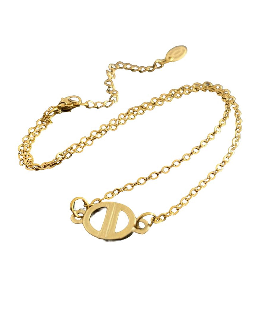Authentic Dior CD Pendant- Single Chain Reworked Choker