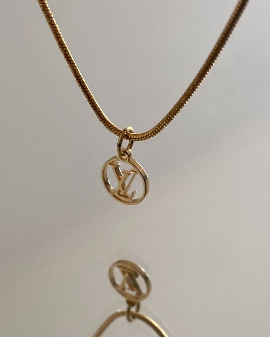 Authentic Louis Vuitton Logo Blooming Pendant- Reworked Necklace