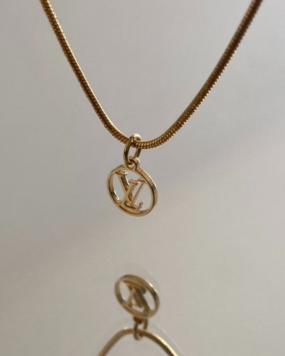 Authentic Louis Vuitton Logo Blooming Pendant- Reworked Necklace