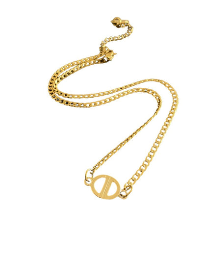 Authentic Dior CD Pendant- Cuban Chain Reworked Choker
