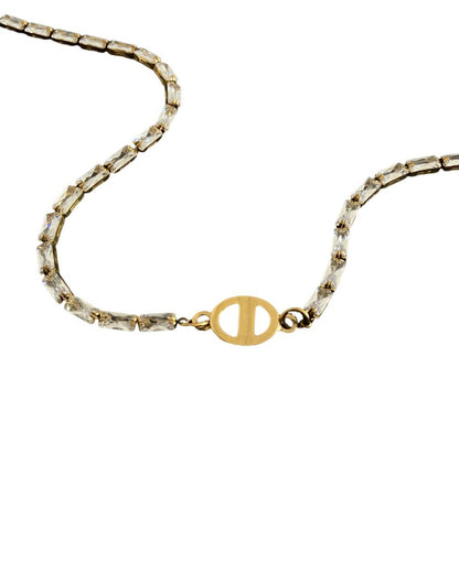 Authentic Dior CD Pendant- Diamante Chain Reworked Choker