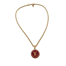 Load image into Gallery viewer, Authentic Louis Vuitton  Red Logo Pendant- Necklace - Boutique SecondLife