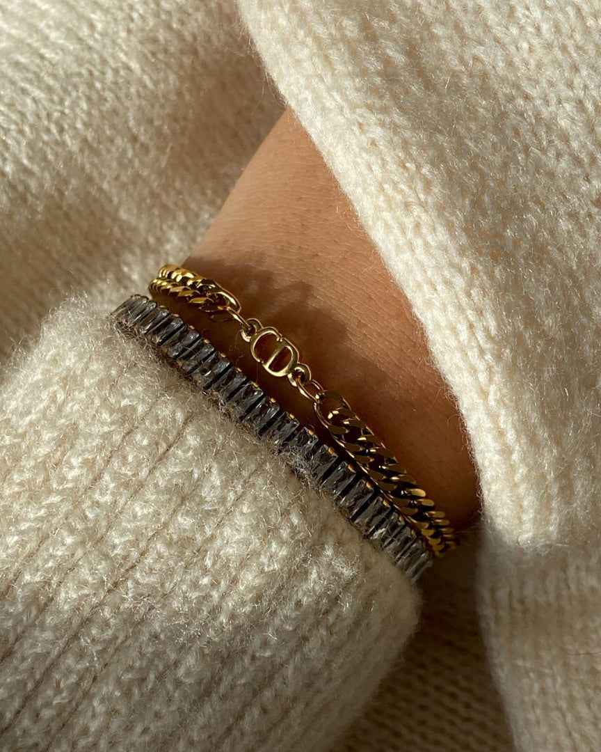 Authentic CD Mini Dior pendant- Reworked Bracelet