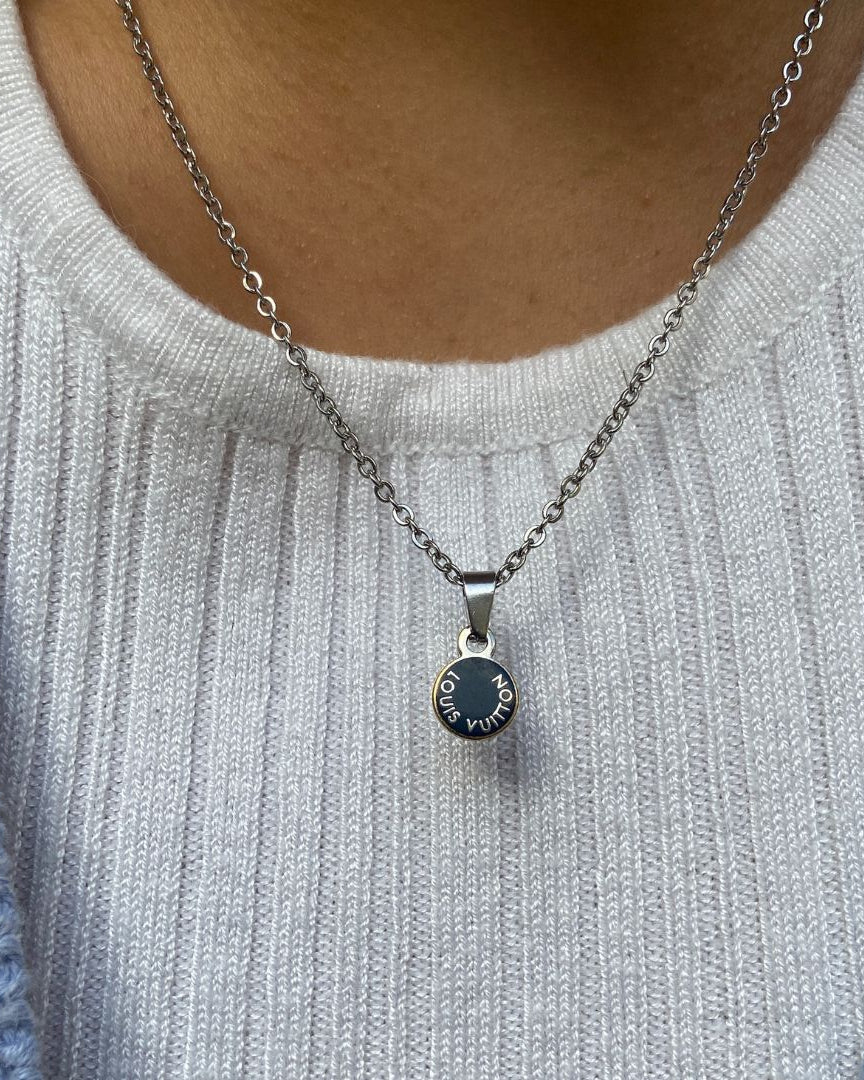 Authentic Louis Vuitton Blue Mini Pendant - Reworked Necklace