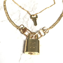 Load image into Gallery viewer, Louis Vuitton Padlock Necklace with double chains