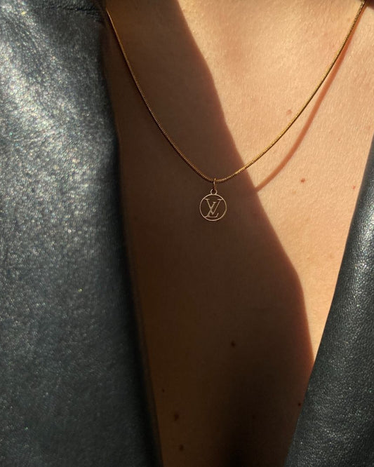 Authentic Louis Vuitton Logo Blooming Pendant- Reworked Necklace