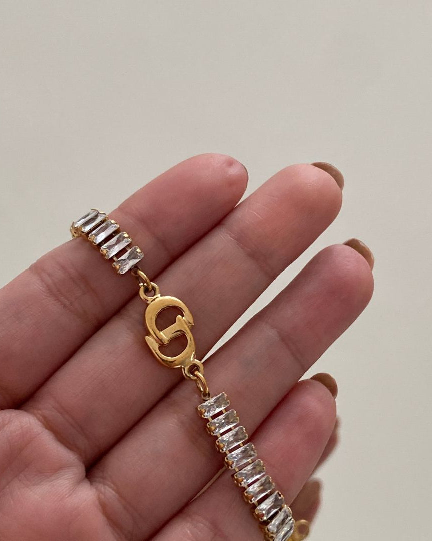 Authentic Dior CD initials Pendant- Reworked Diamante Choker