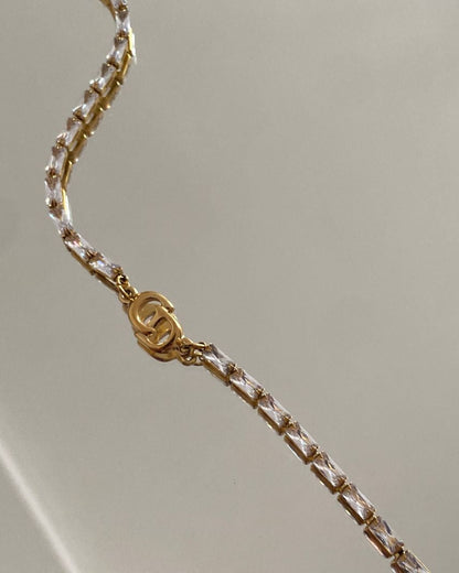 Authentic Dior CD initials Pendant- Reworked Mini Diamante Choker