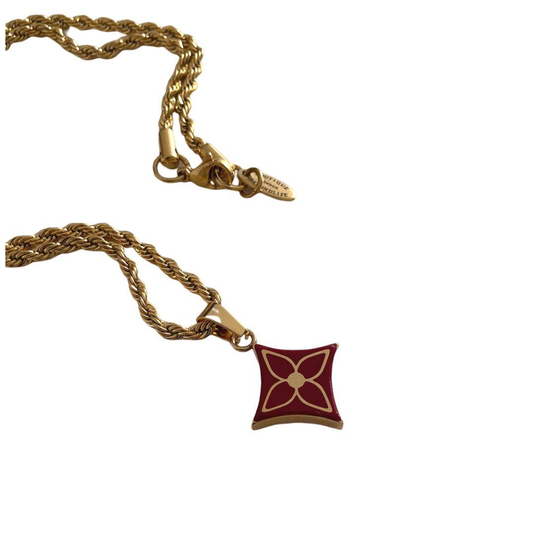 Authentic Louis Vuitton Pendant Red- Necklace - Boutique SecondLife