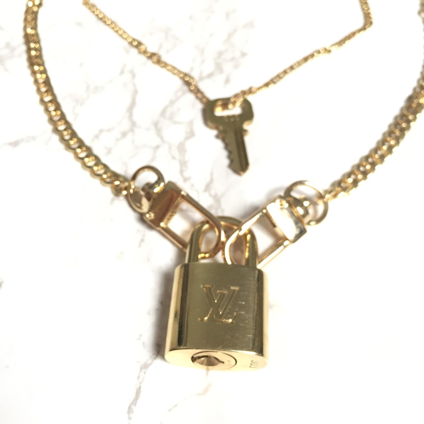 Louis Vuitton Padlock Necklace with Double Chain For Him - Boutique SecondLife