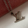 Authentic Louis Vuitton Logo Silver Charm- Reworked Necklace - Boutique SecondLife