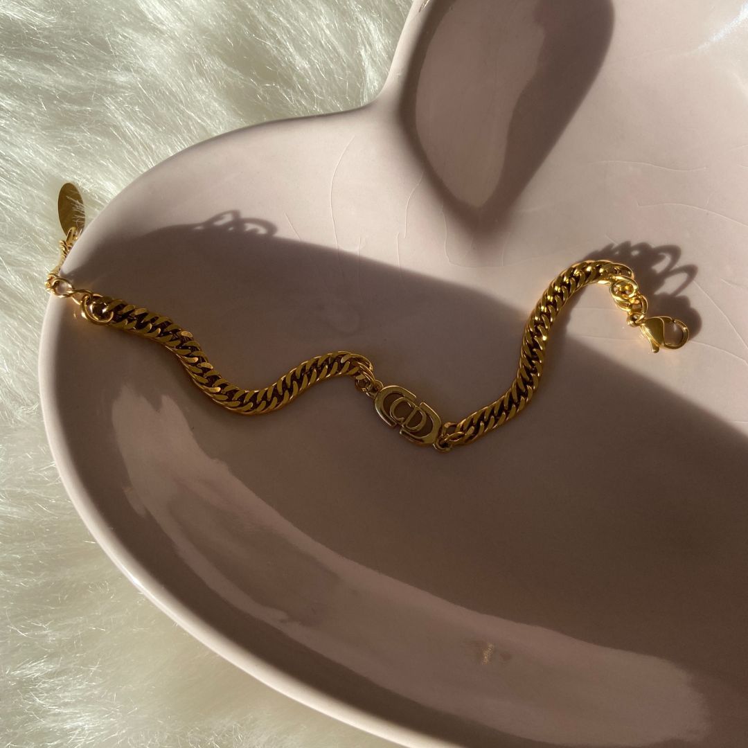 Authentic CD Dior pendant- Reworked Bracelet