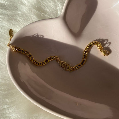 Authentic CD Dior pendant- Reworked Bracelet