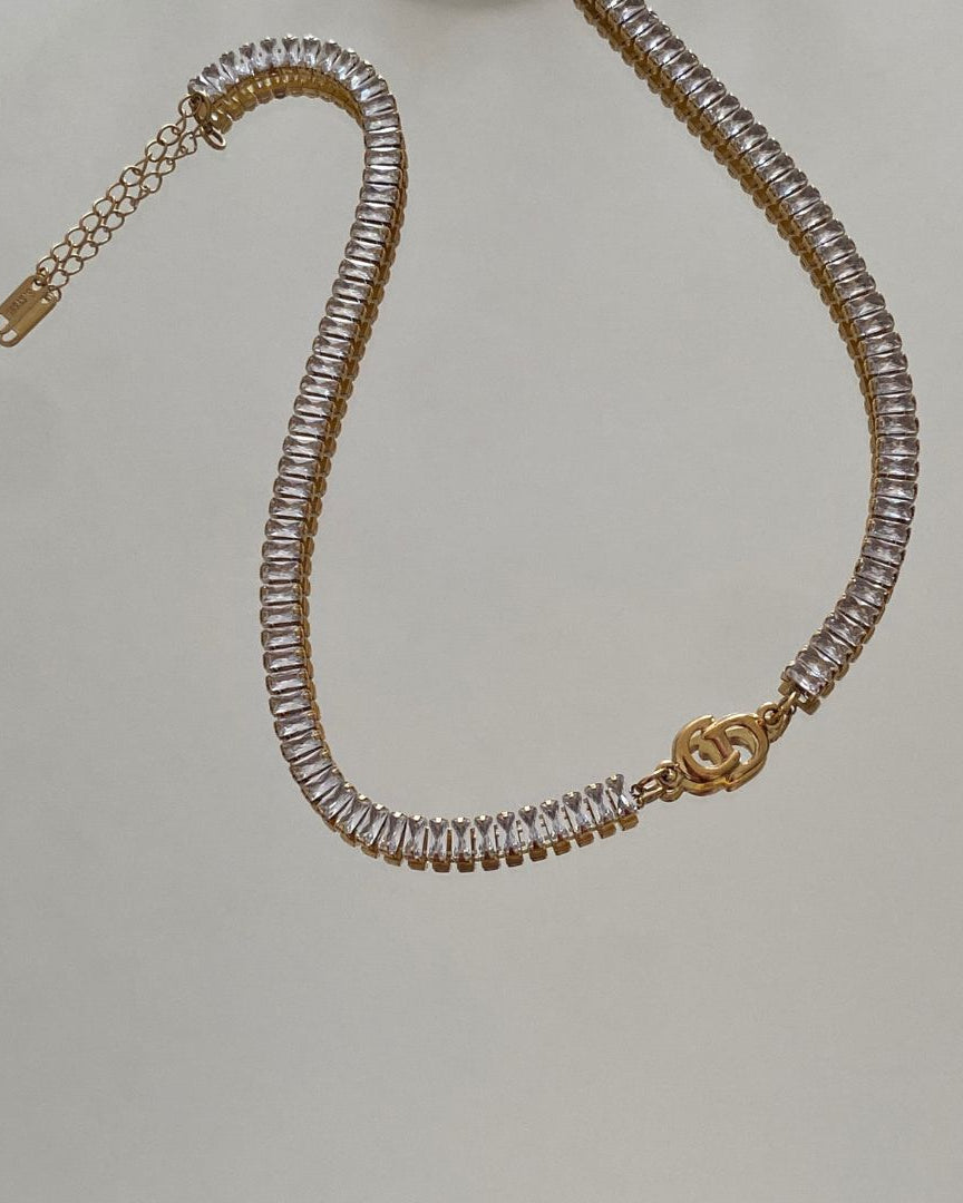 Authentic Dior CD initials Pendant- Reworked Diamante Choker